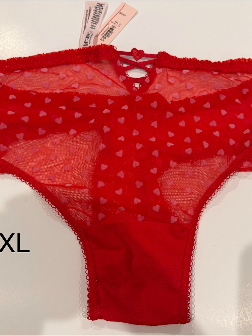 Victoria's Secret Red Heart Mesh Bikini Panty